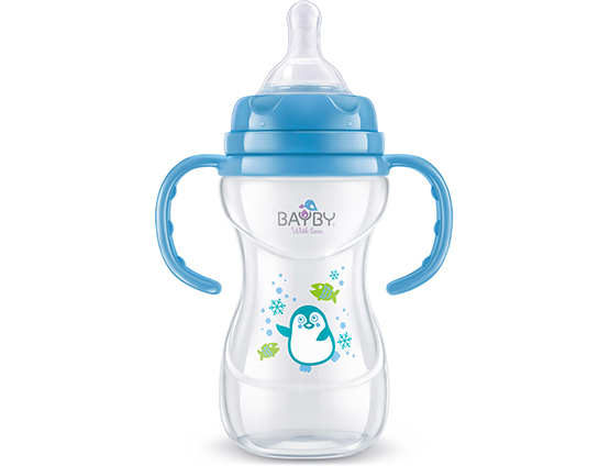 BFB 6106 Wide neck PP feeding bottle<br />with handle 240ml 6m+