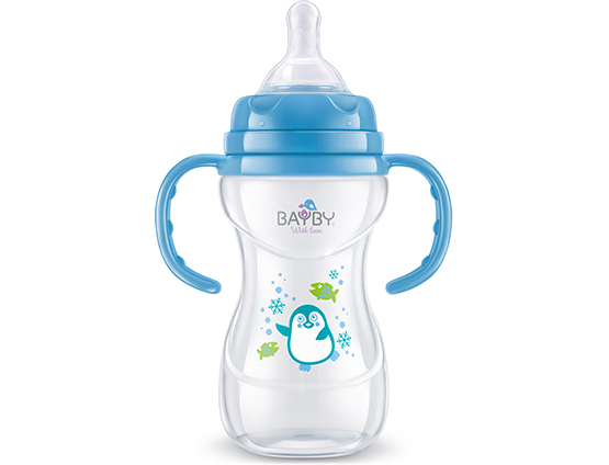 BFB 6106 Wide neck PP feeding bottle<br />with handle 240ml 6m+